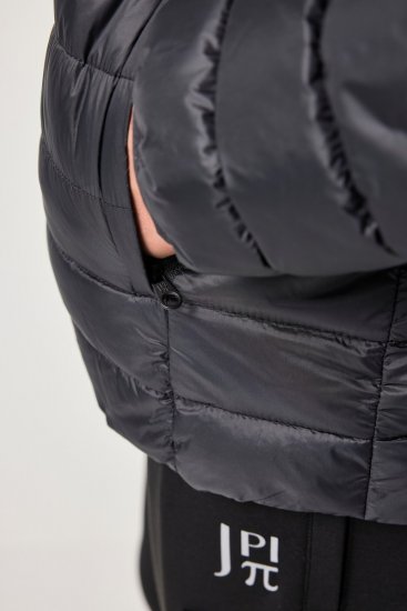 Jay-Pi Jacket Lightly Quilted Warm Black - Якета - мъжки якета големи размери