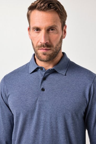 JAY-PI Quickdry Polo Long Sleeve Blue - Поло тениски - мъжки тениски с яка големи размери
