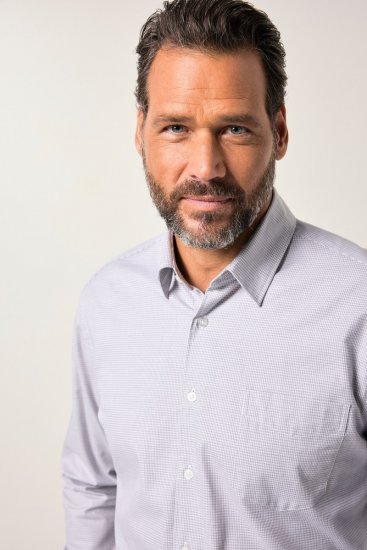 JP1880 Business Shirt Long Sleeve Two-Tone Grey - Ризи - мъжки ризи големи размери