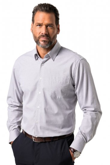 JP1880 Business Shirt Long Sleeve Two-Tone Grey - Ризи - мъжки ризи големи размери