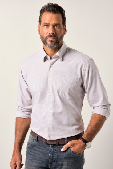 JP1880 Business Shirt Long Sleeve Pink - Ризи - мъжки ризи големи размери