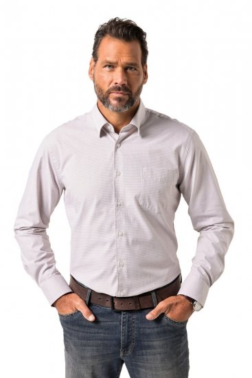 JP1880 Business Shirt Long Sleeve Pink - Ризи - мъжки ризи големи размери