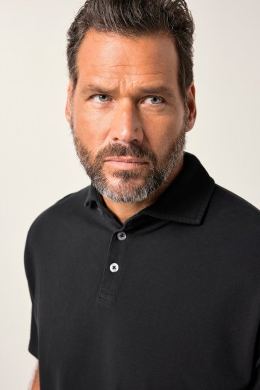 JP1880 Polo Shirt Pique Vintage Black - Поло тениски - мъжки тениски с яка големи размери