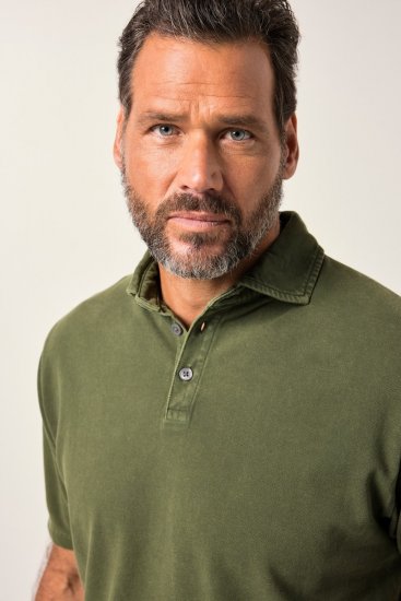 JP1880 Polo Shirt Short Sleeve Pique Vintage Green - Поло тениски - мъжки тениски с яка големи размери