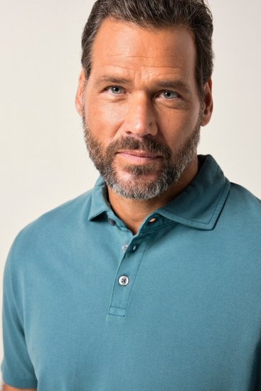 JP1880 Polo Shirt Short Sleeve Pique VIntage Teal - Поло тениски - мъжки тениски с яка големи размери