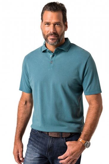 JP1880 Polo Shirt Short Sleeve Pique VIntage Teal - Поло тениски - мъжки тениски с яка големи размери