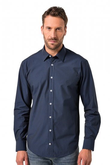 JP1880 Shirt Long Sleeve Kent Collar Navy - Ризи - мъжки ризи големи размери