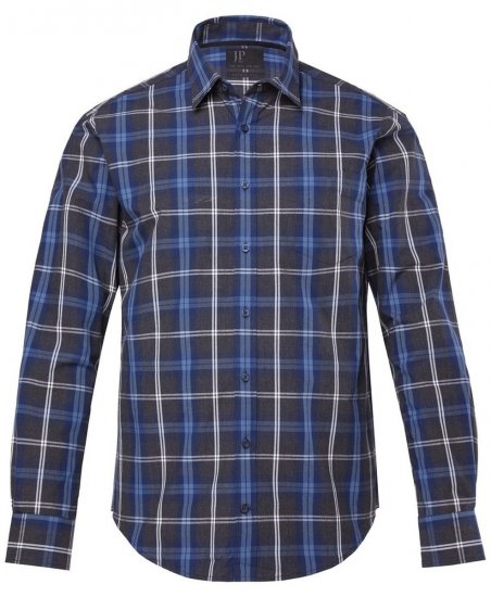 JP1880 Checked Shirt Long Sleeve Kent Collar Anthracite - Ризи - мъжки ризи големи размери