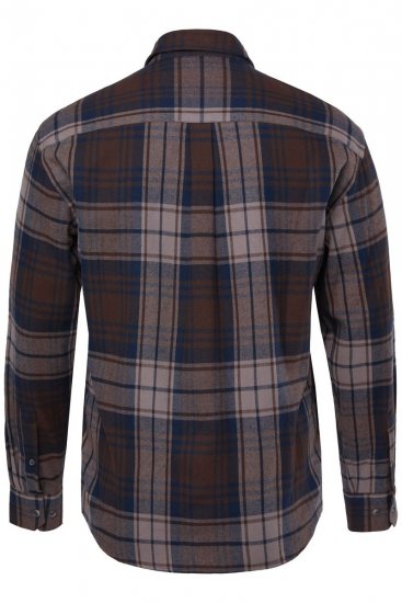 JP1880 Shirt Flannel Long Sleeve Dark Brown - Ризи - мъжки ризи големи размери