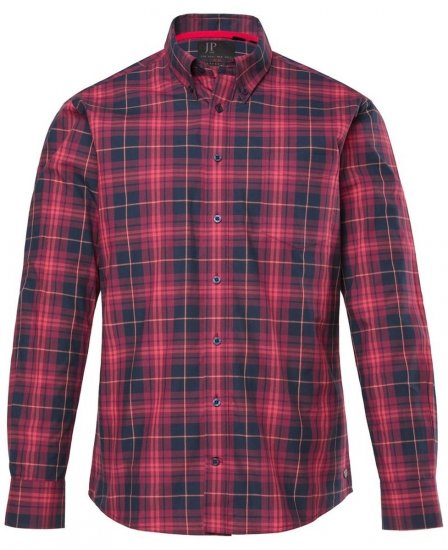 JP1880 Checked Shirt Long Sleeve Red - Ризи - мъжки ризи големи размери