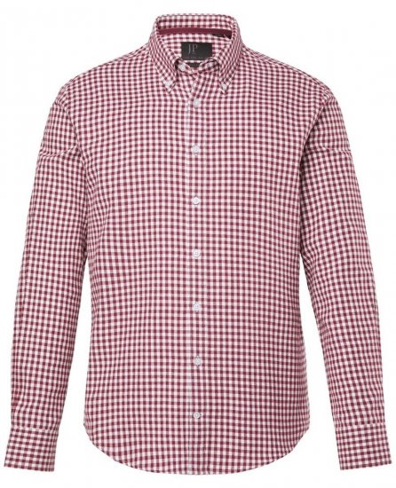 JP1880 Checked Flannel Shirt Long Sleeve Light Red - Ризи - мъжки ризи големи размери