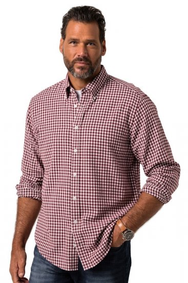 JP1880 Checked Flannel Shirt Long Sleeve Light Red - Ризи - мъжки ризи големи размери