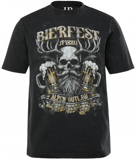 JP1880 Beer Festival Design Vintage Looking T-Shirt Black - Тениски - мъжки тениски големи размери