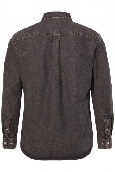 JP1880 Denim Shirt Flexnamic Dark Brown - Ризи - мъжки ризи големи размери