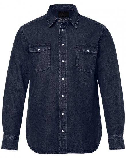 JP1880 Denim Shirt Flexnamic Long Sleeve Navy - Ризи - мъжки ризи големи размери