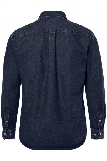 JP1880 Denim Shirt Flexnamic Long Sleeve Navy - Ризи - мъжки ризи големи размери