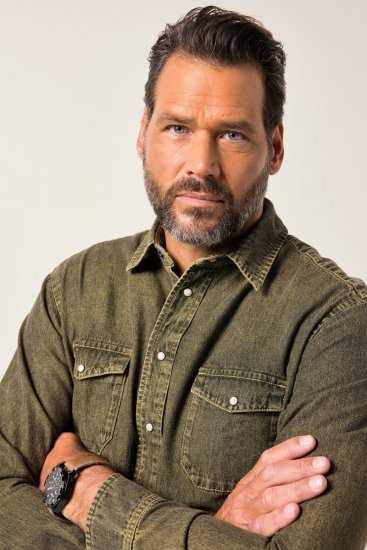 JP1880 Denim Shirt Long Sleeve Olive Green - Ризи - мъжки ризи големи размери