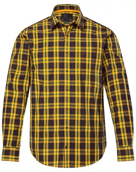 JP1880 Checked Shirt Long Sleeve Kent Collar Curry - Ризи - мъжки ризи големи размери