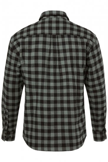JP1880 Checked Flannel Shirt Long Sleeve Eucalyptus Green - Ризи - мъжки ризи големи размери