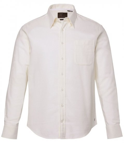 JP1880 Checked Flannel Shirt Long Sleeve Creamy White - Ризи - мъжки ризи големи размери