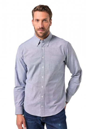 JP1880 Oxford Shirt Long Sleeve Denim Blue - Ризи - мъжки ризи големи размери