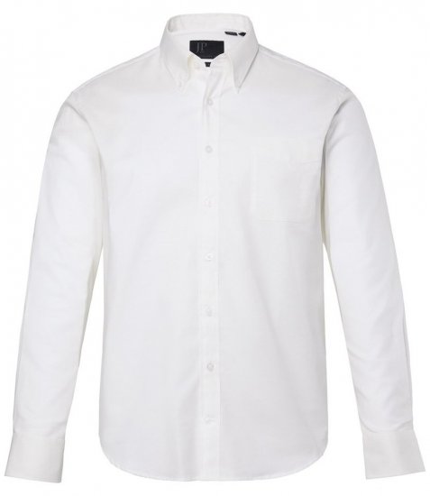 JP1880 Oxford Shirt Flexnamic Long Sleeve Snow White - Ризи - мъжки ризи големи размери