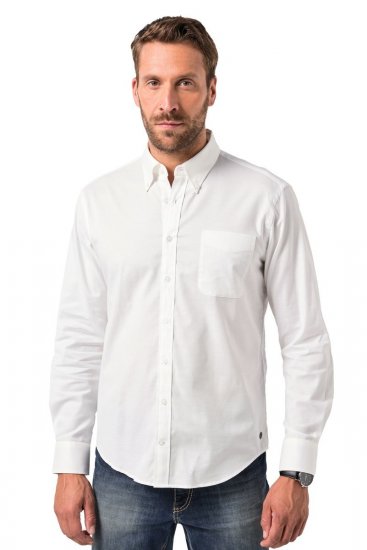 JP1880 Oxford Shirt Flexnamic Long Sleeve Snow White - Ризи - мъжки ризи големи размери