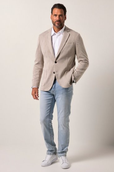 JP1880 Jacket Business Checked Beige - Костюми - мъжки костюми големи размери
