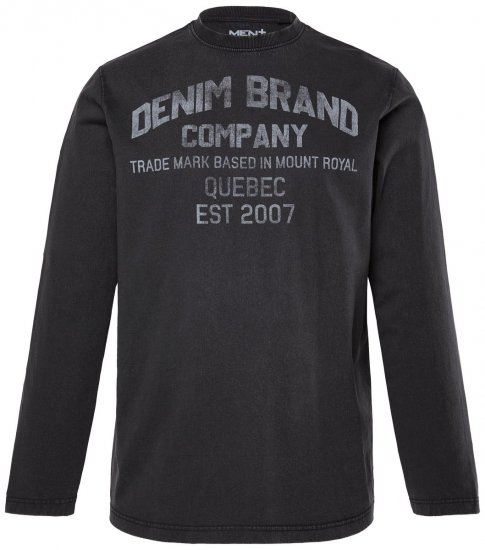 Men+ 612 Тениска с дълъг ръкав Denim Brand Company Черно - Тениски - мъжки тениски големи размери
