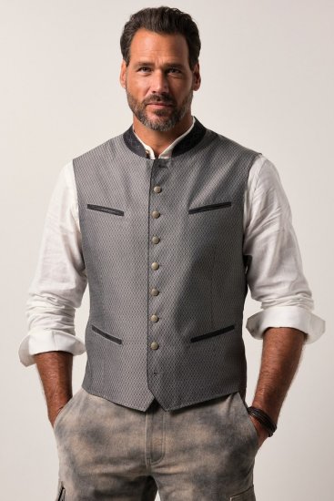 JP1880 Vest Traditional With Embroidery Silver - Trachten & Oktoberfest - Октоберфест облекло в големи размери (Trachten)