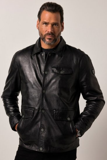 JP1880 Leather Jacket Finest Lamb Nappa Black - Якета - мъжки якета големи размери