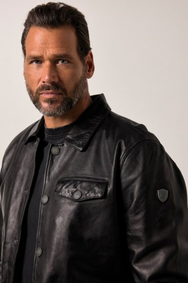 JP1880 Leather Jacket Finest Lamb Nappa Black - Якета - мъжки якета големи размери