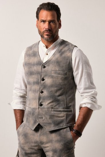 JP1880 Vest Traditional Cowhide Graphite Grey - Trachten & Oktoberfest - Октоберфест облекло в големи размери (Trachten)