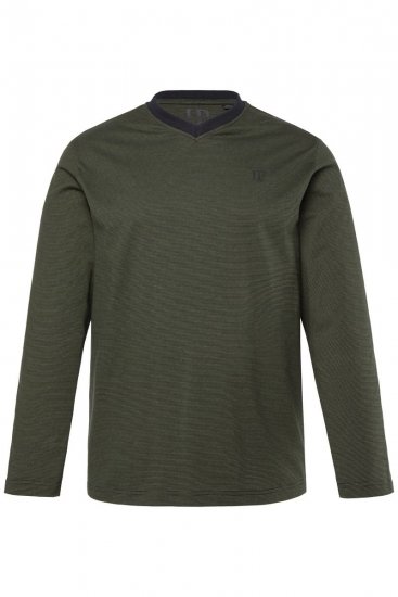 JP1880 Pyjamas Two-piece Striped Dark Green - Бельо & Бански шорти - Мъжко бельо големи размери