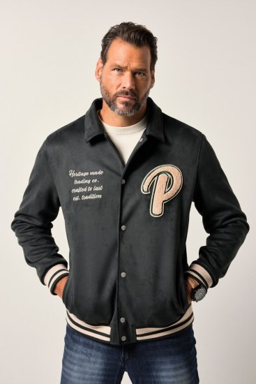 JP1880 Blouson Velour with Chest Embroidery Dark Green - Якета - мъжки якета големи размери