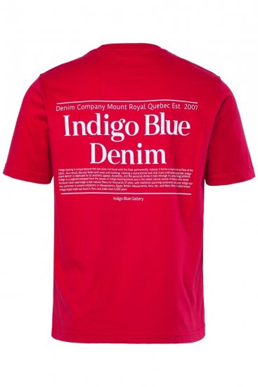 Men+ 500 Тениска Indigo Blue Denim Тъмночервено - Тениски - мъжки тениски големи размери