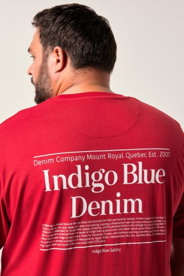 Men+ 500 Тениска Indigo Blue Denim Тъмночервено - Тениски - мъжки тениски големи размери