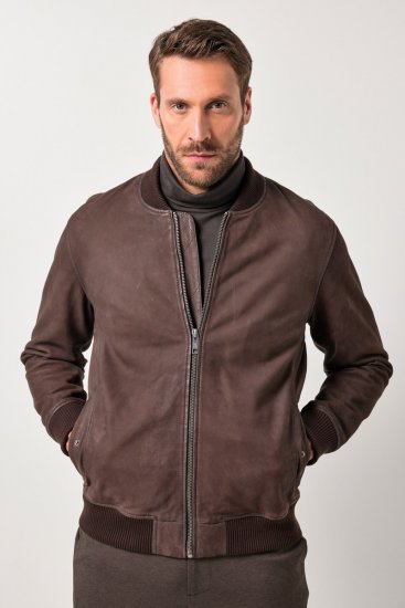 JP1880 Jacket Buffed Nubuck Lamb Leather Brown - Якета - мъжки якета големи размери
