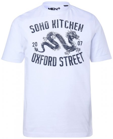 Men+ 298 Тениска Soho Kitchen Бял - Тениски - мъжки тениски големи размери