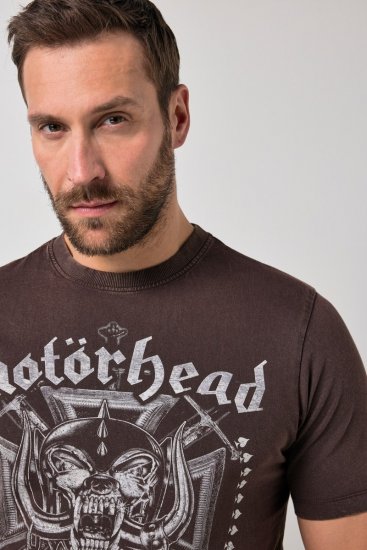 JP1880 Motörhead Soft Jersey Vintage T-Shirt Brown - Тениски на групи - Бенд тениски в големи размери