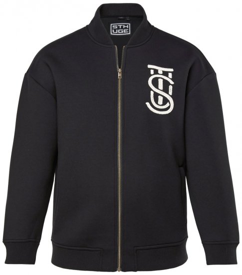STHUGE 847083 Varsity яке от скуба плат Черно - Якета - мъжки якета големи размери