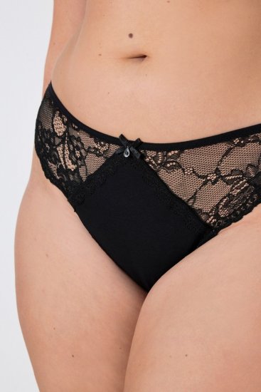 Ulla Popken 848522 Прашки с дантела 3 бр. Черно - Бикини - 