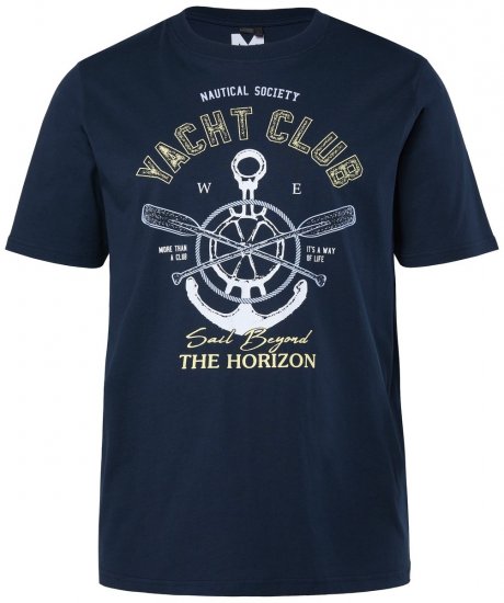 Men+ 958 Тениска Yacht Club Тъмносиньо - Тениски - мъжки тениски големи размери