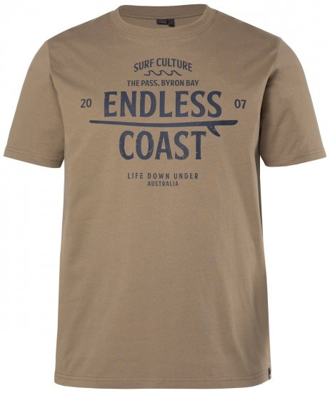 Men+ 448 Тениска Endless Coast Сивокафяво - Тениски - мъжки тениски големи размери
