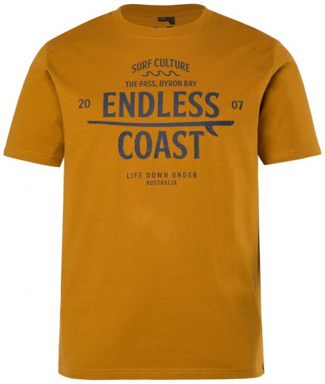Men+ 448 Тениска Endless Coast Светло лешниково - Тениски - мъжки тениски големи размери