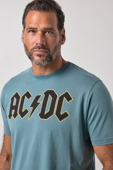 JP1880 849790 AC/DC Classic Logo Тениска Тюркоазено синьо - Тениски на групи - Бенд тениски в големи размери