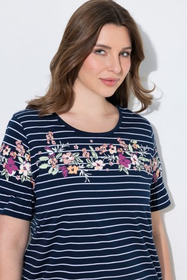 Ulla Popken 850401 Флорална нощница Тъмносиньо - Нощници - 