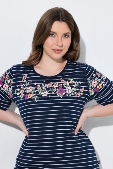 Ulla Popken 850403 Пижама на цветя Тъмносиньо - Пижами - 