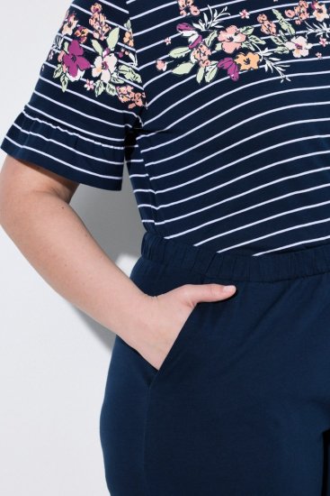 Ulla Popken 850403 Пижама на цветя Тъмносиньо - Пижами - 