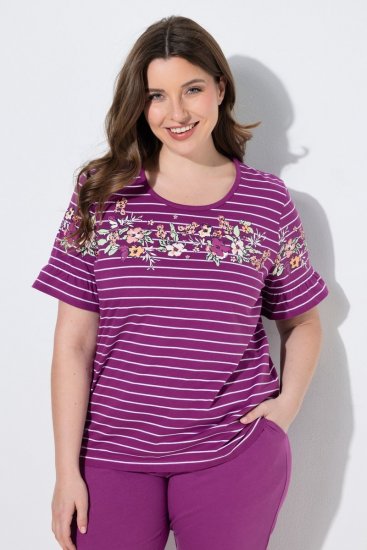 Ulla Popken 850403 Пижама на цветя Виолетово - Пижами - 